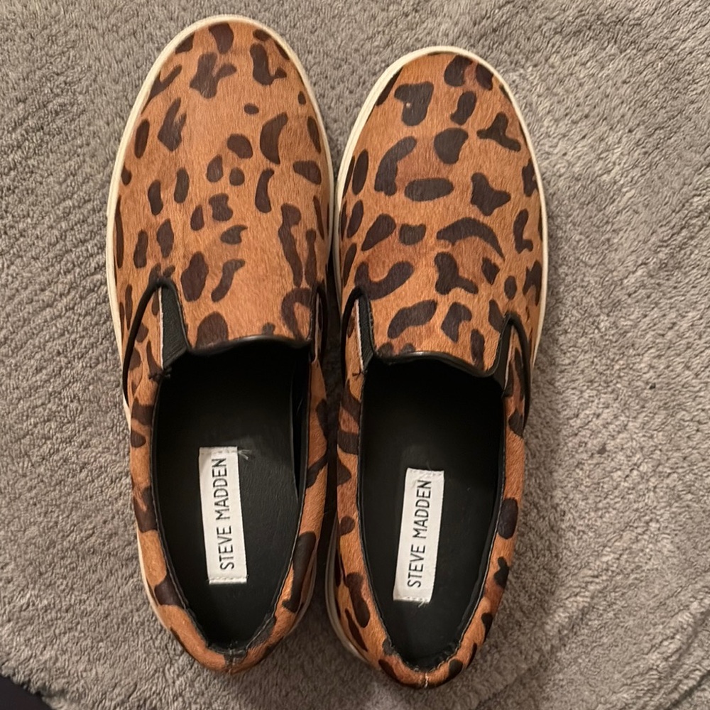 Steve Madden Leopard Print Slip-On Sneakers